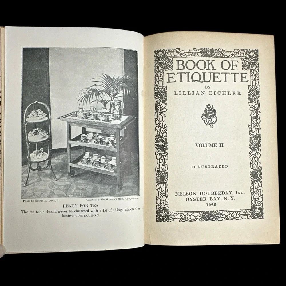 Book of Etiquette Volume 1 & 2 by Lillian Eichler 1922 HC - Antiquarian Book Set